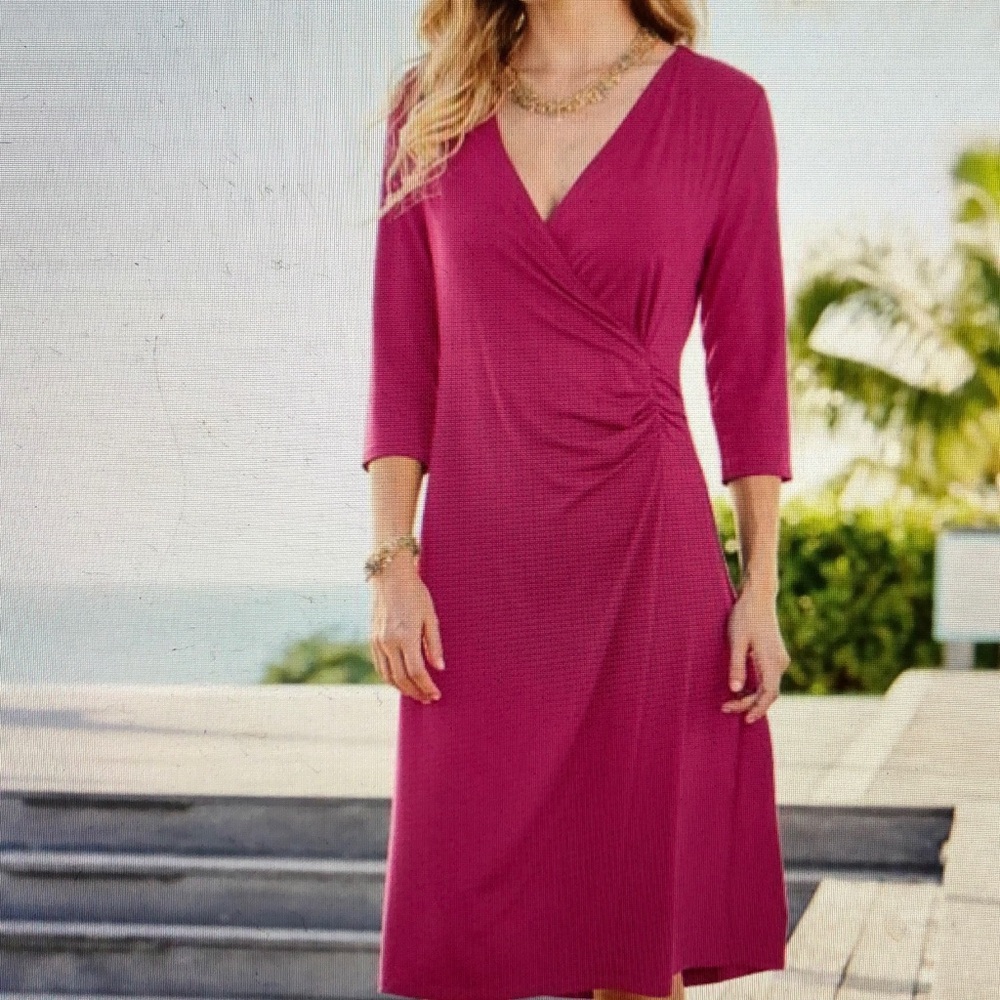 Soft Surroundings Hyannis dress in Sangria